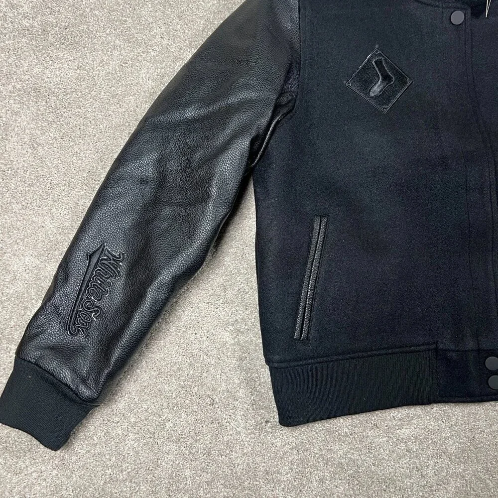 Pro Standard Womens Medium Black Chicago White Sox MLB Varsity Jacket‎ NWT